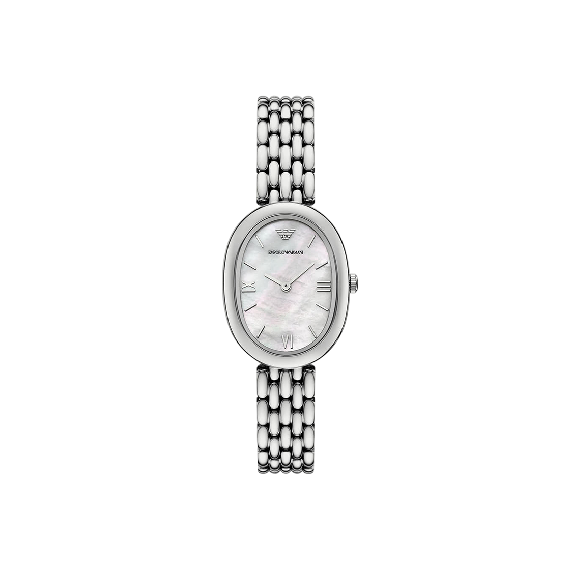 (W) 엠포리오 아르마니 신포니아 34mm 메탈 시계 마더 오브 펄 실버((W) Emporio Armani Sinfonia 34mm Metal Watch Mother of Pearl Silver)