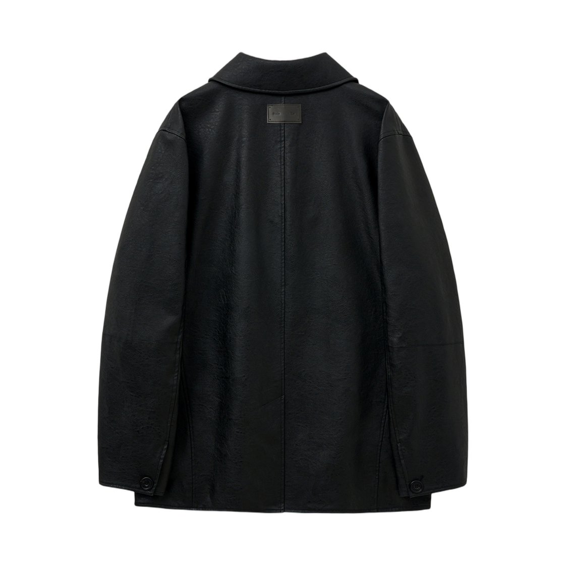 (W) 마뗑킴 포우 레더 더블 자켓 블랙((W) Matin Kim Faux Leather Double Jacket Black) - 2