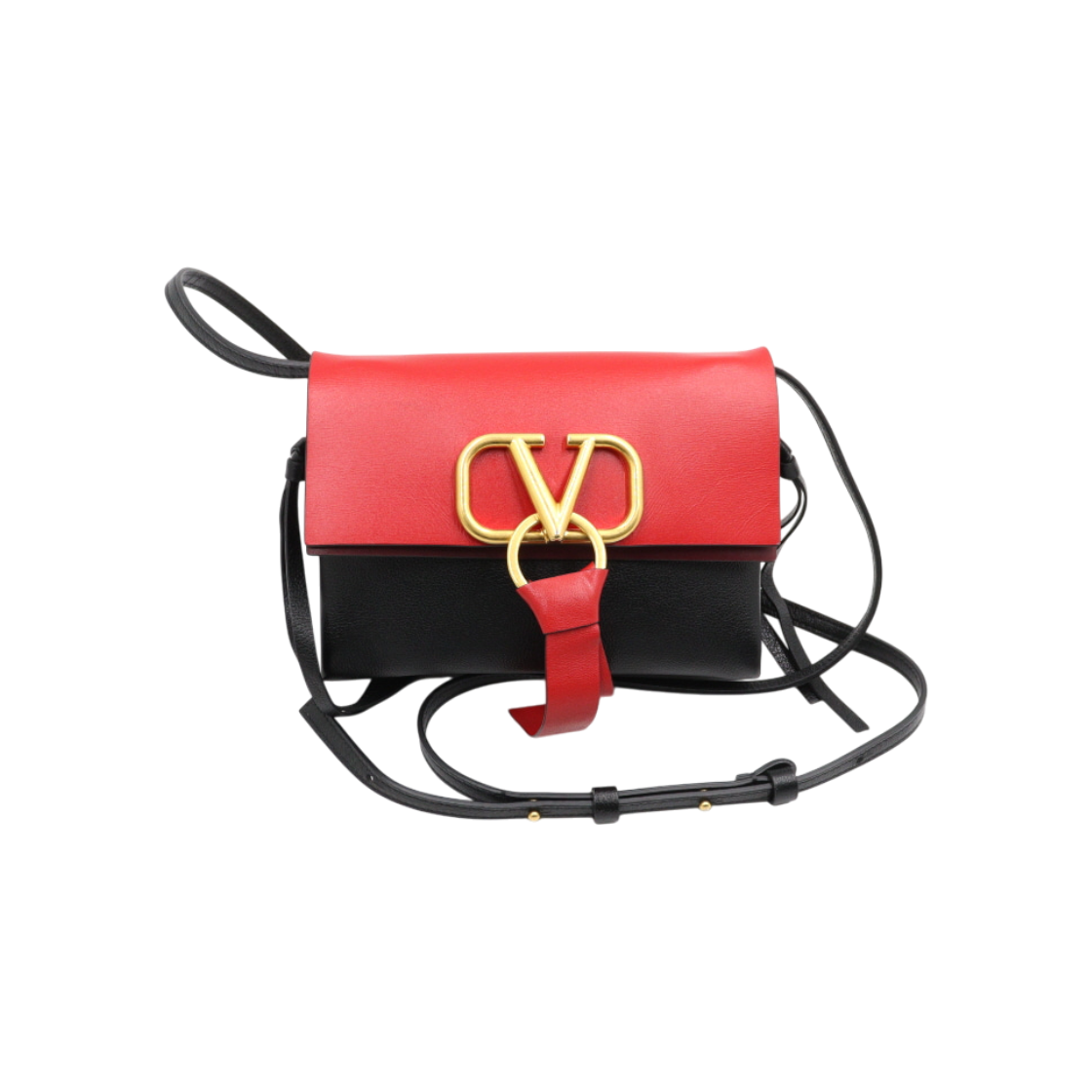 ITGGGF525I6A Valentino V Logo Double Flap Shoulder and Crossbody Bag