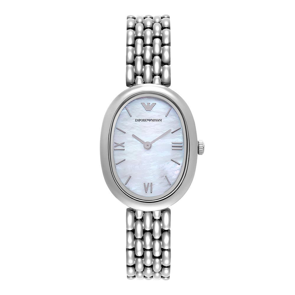 (W) 엠포리오 아르마니 신포니아 34mm 메탈 시계 마더 오브 펄 실버((W) Emporio Armani Sinfonia 34mm Metal Watch Mother of Pearl Silver) - 2