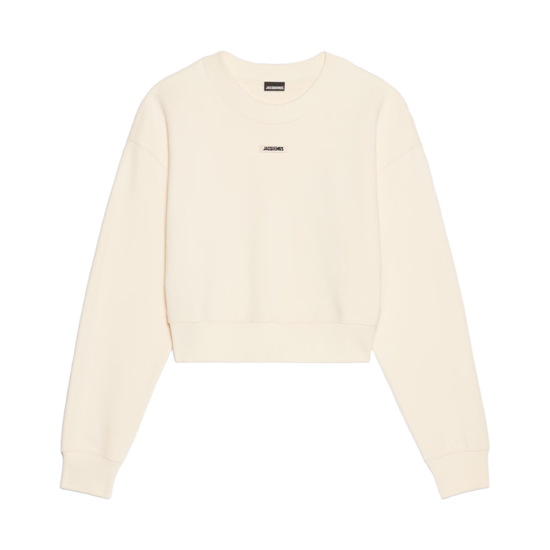 241JS163-2341-130 (W) Jacquemus Le Sweatshirt Grosgrain Logo Pullover Light Beige