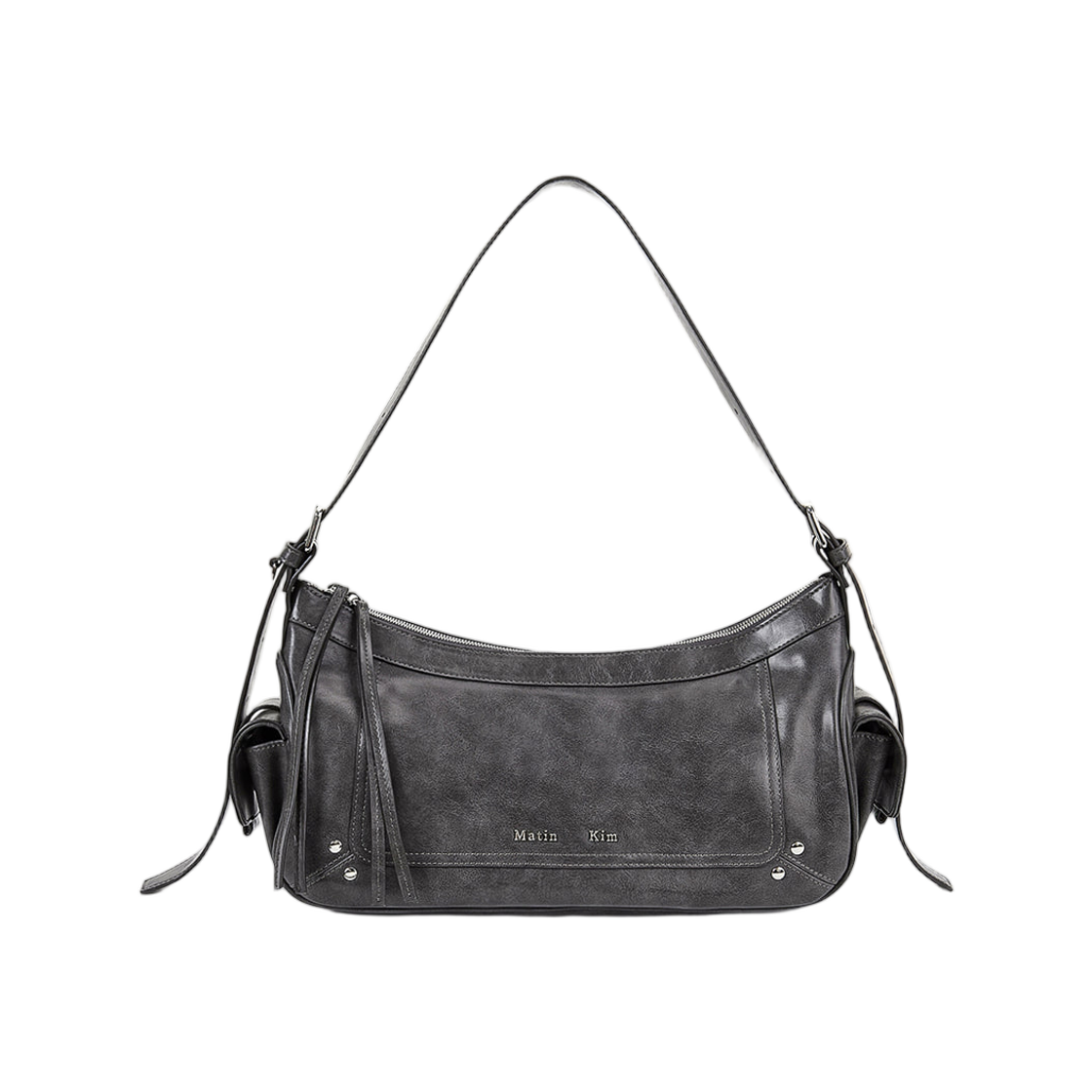 MK2577BG052MCH Matin Kim Rivet Point Quad Shoulder Bag Charcoal