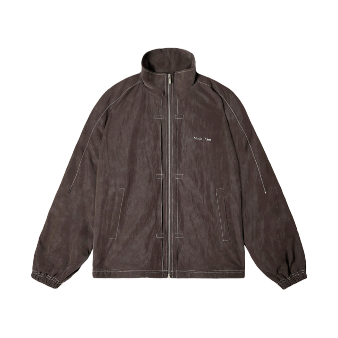 MK2577JP029MBR (W) Matin Kim Stitch Point High Neck Jumper Brown