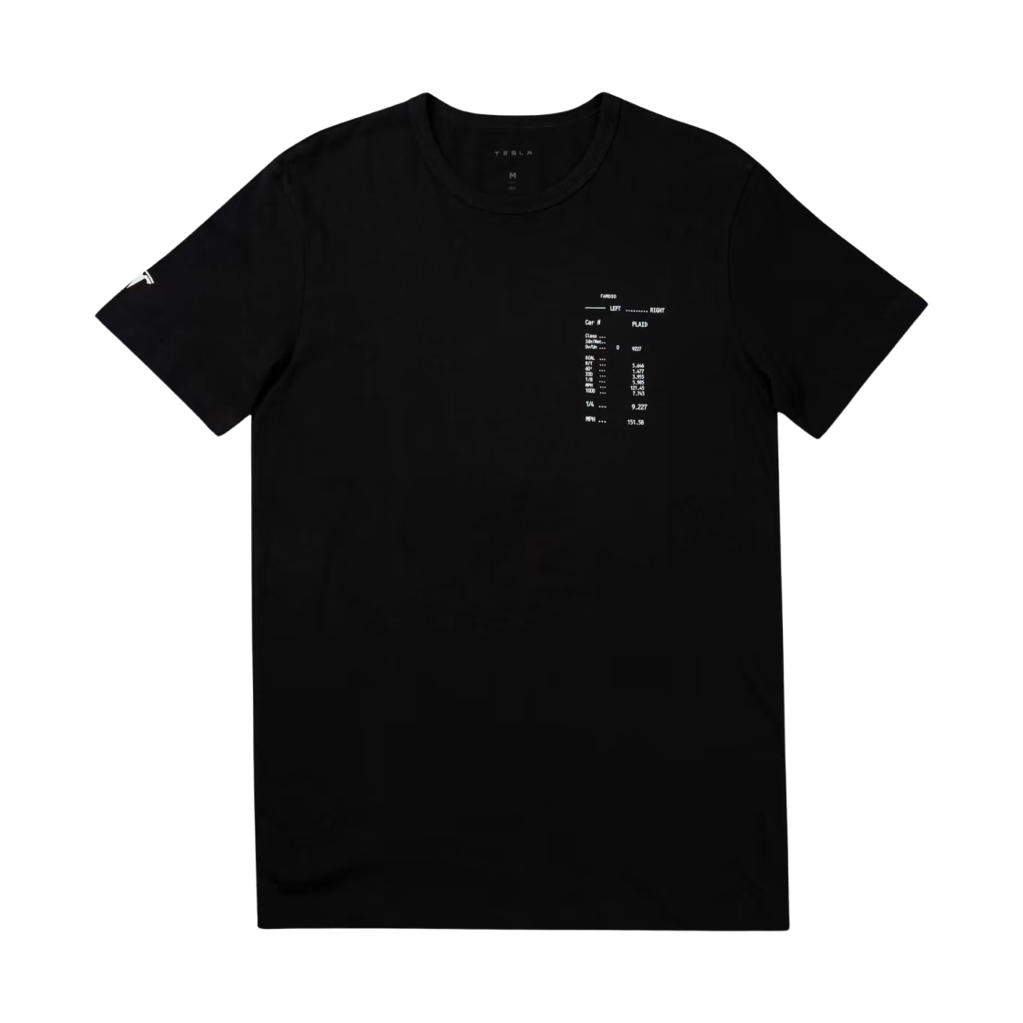 테슬라 플레이드 쿼터 마일 티셔츠 블랙(Tesla  Plaid Quarter Mile T-Shirt Black)