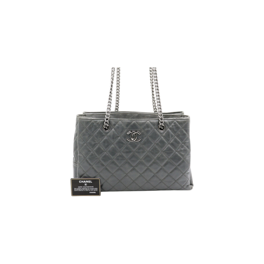 샤넬 빈티지 카프스킨 은장CC 쇼핑 쇼퍼 체인 숄더백 aa46456(Chanel Vintage Calfskin Silver CC Shopping Shoulder Bag AA46456) - 1