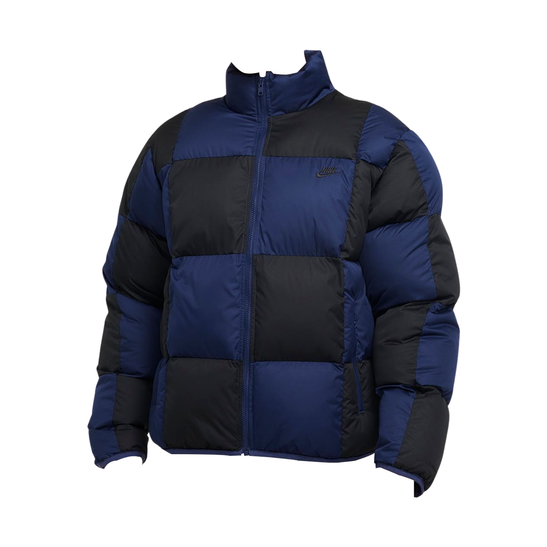 FZ0866-410 Nike Club Therma-Fit Check Padded Jacket Midnight Navy Black - Asia