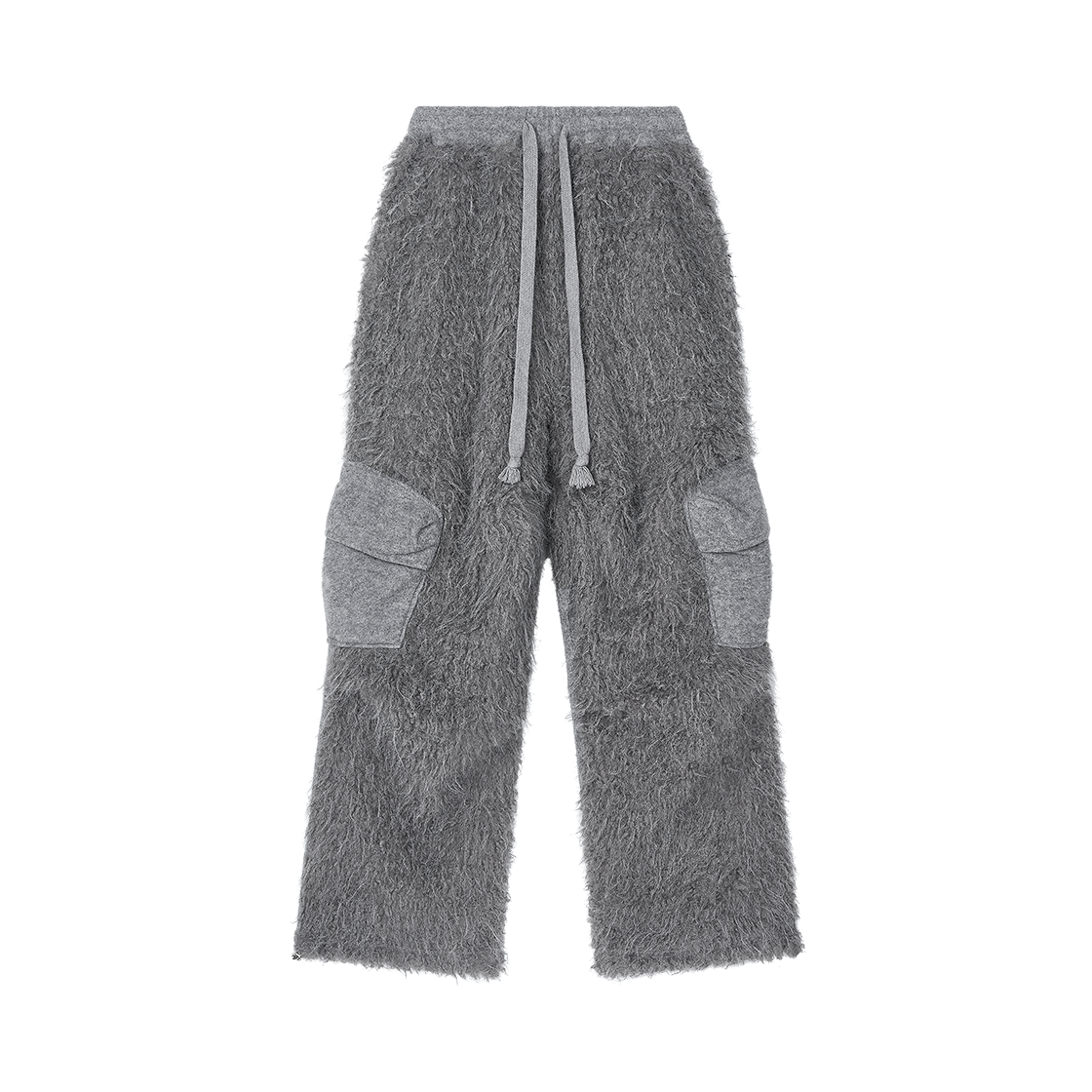 솜속 베일 퍼지 카고 팬츠 멜란지 그레이