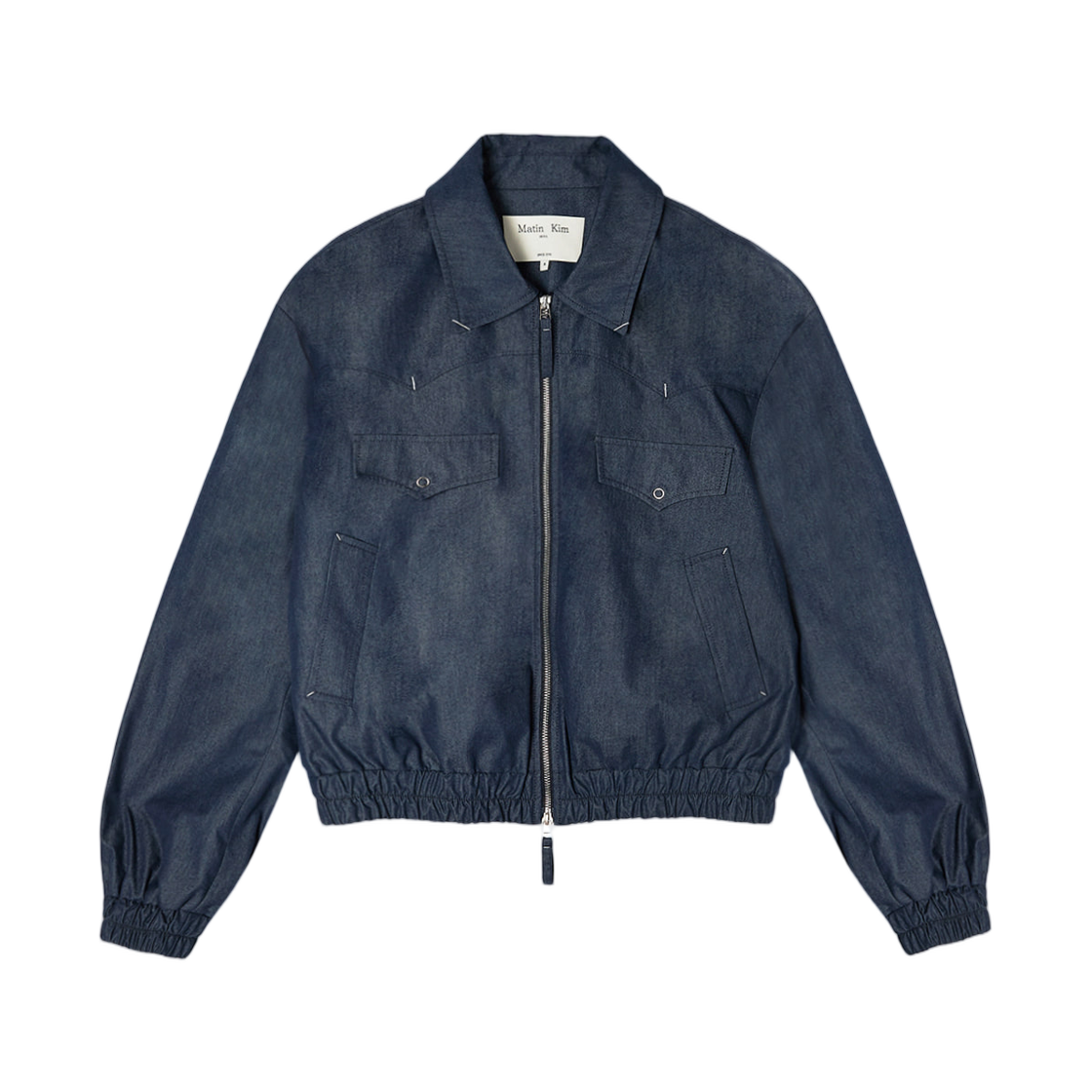 (W) 마뗑킴 웨스턴 디테일 데님 라이크 블루종 네이비((W) Matin Kim Western Detail Denim Like Blouson Navy)