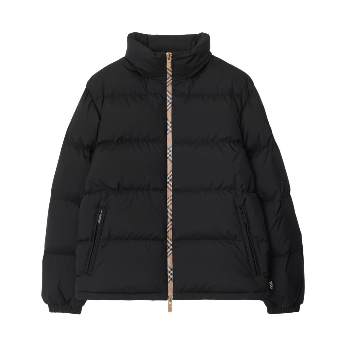 버버리 체커 테이프 스노우든 퍼퍼 자켓 블랙(Burberry Checker Tape Snowdon Puffer Jacket Black)