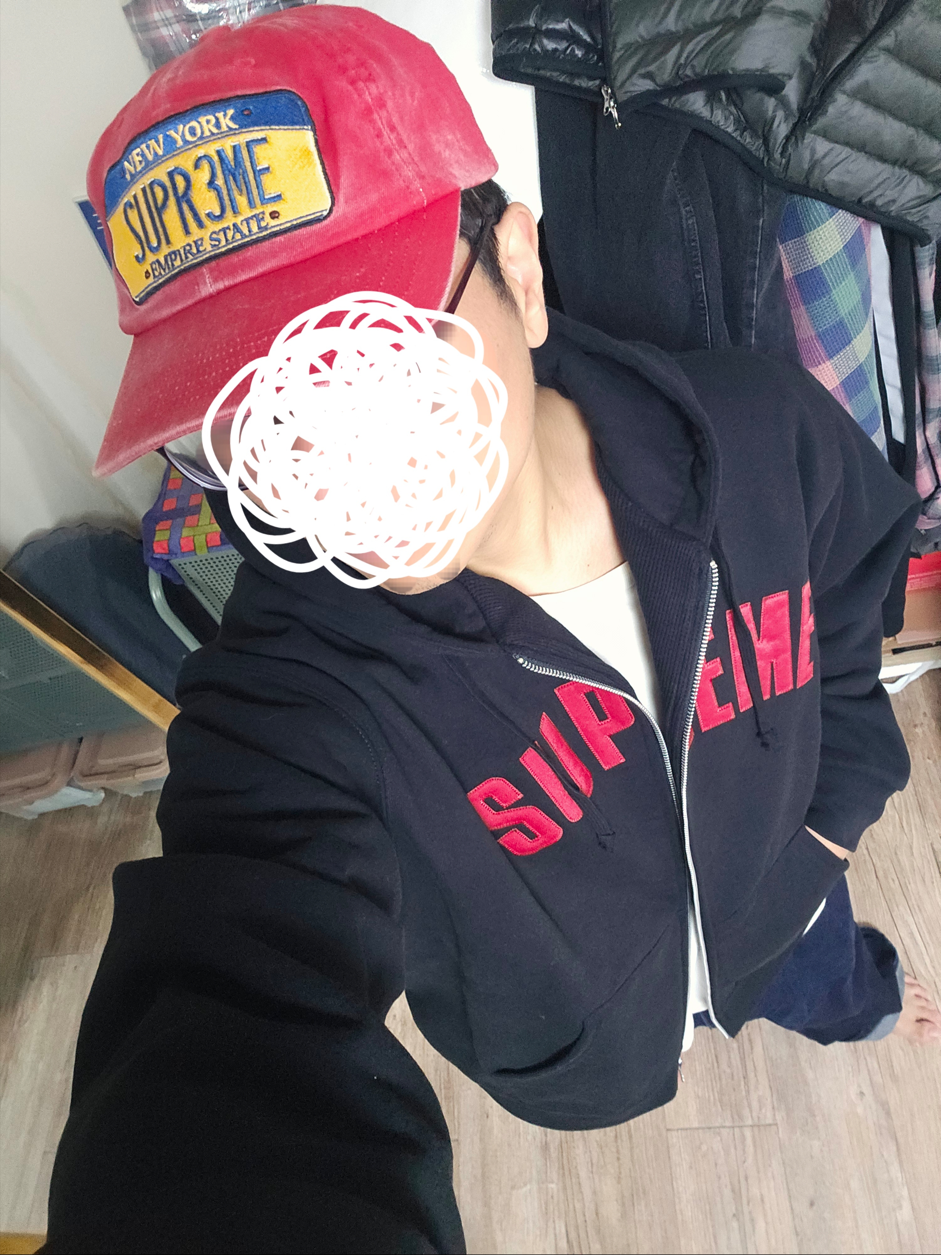 Supreme Arc Thermal Lined Zip Up Hooded Sweatshirt Black - 25FW 착용 스타일 - 2