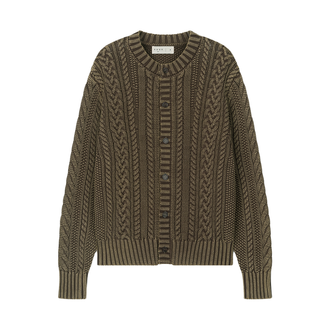 노운 페이디드 케이블 니트 브라운(noun Faded Cable Knit Brown)