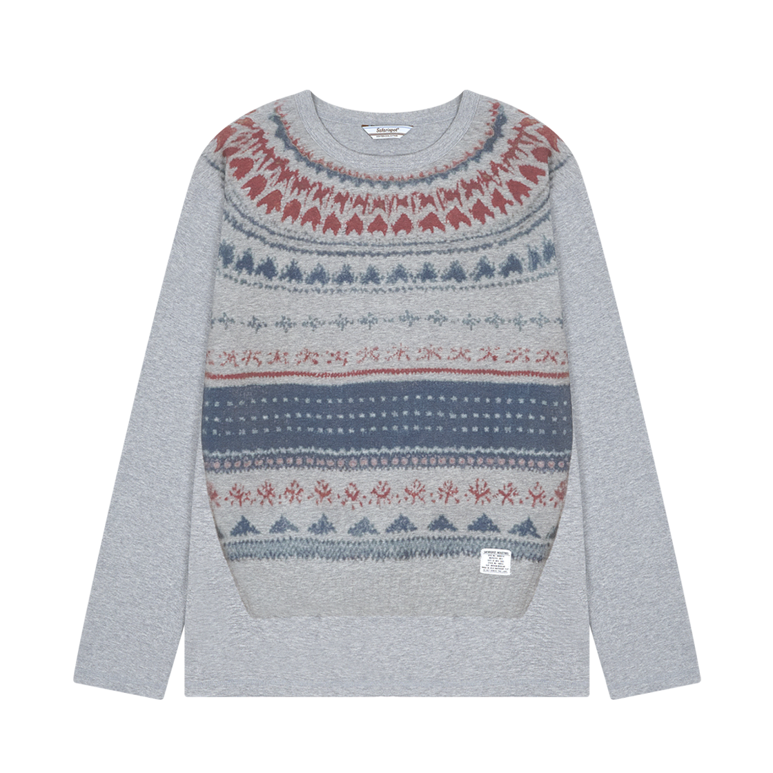 P0000BPN Safarispot Country Fake Cowichan L/S Gray