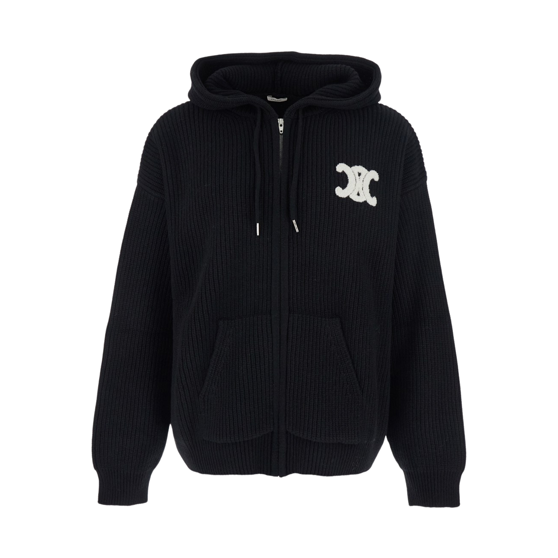 RY0JF0ZTQ-38NO Celine Wool Logo Cardigan Black