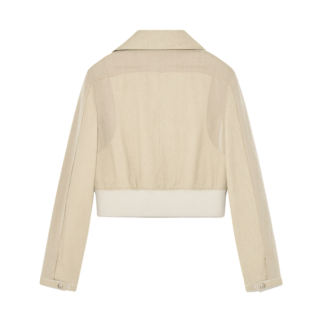 (W) 마뗑킴 컬러 믹스드 슬림 봄버 점퍼 베이지((W) Matin Kim Color Mixed Slim Bomber Jumper Beige) - 2