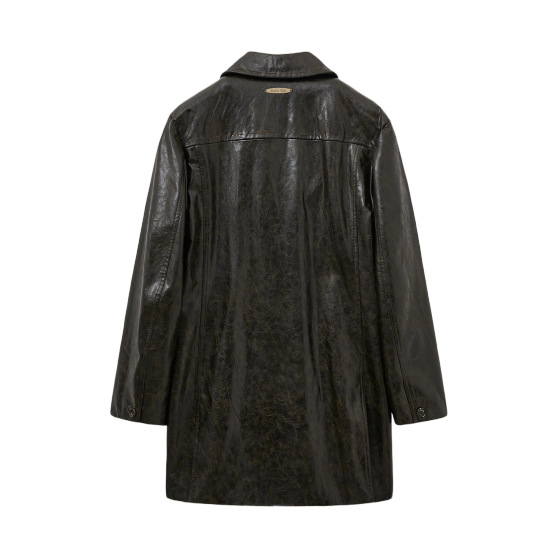 (W) 마뗑킴 포우 레더 하프 더블 자켓 다크 브라운((W) Matin Kim Faux Leather Half Double Jacket Dark Brown) - 2