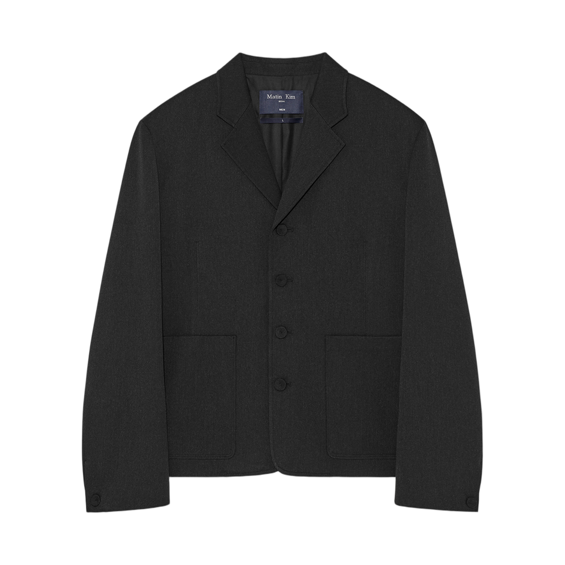 (W) 마뗑킴 스티치 포인트 싱글 자켓 차콜((W) Matin Kim Stitch Point Single Jacket Charcoal) - 1