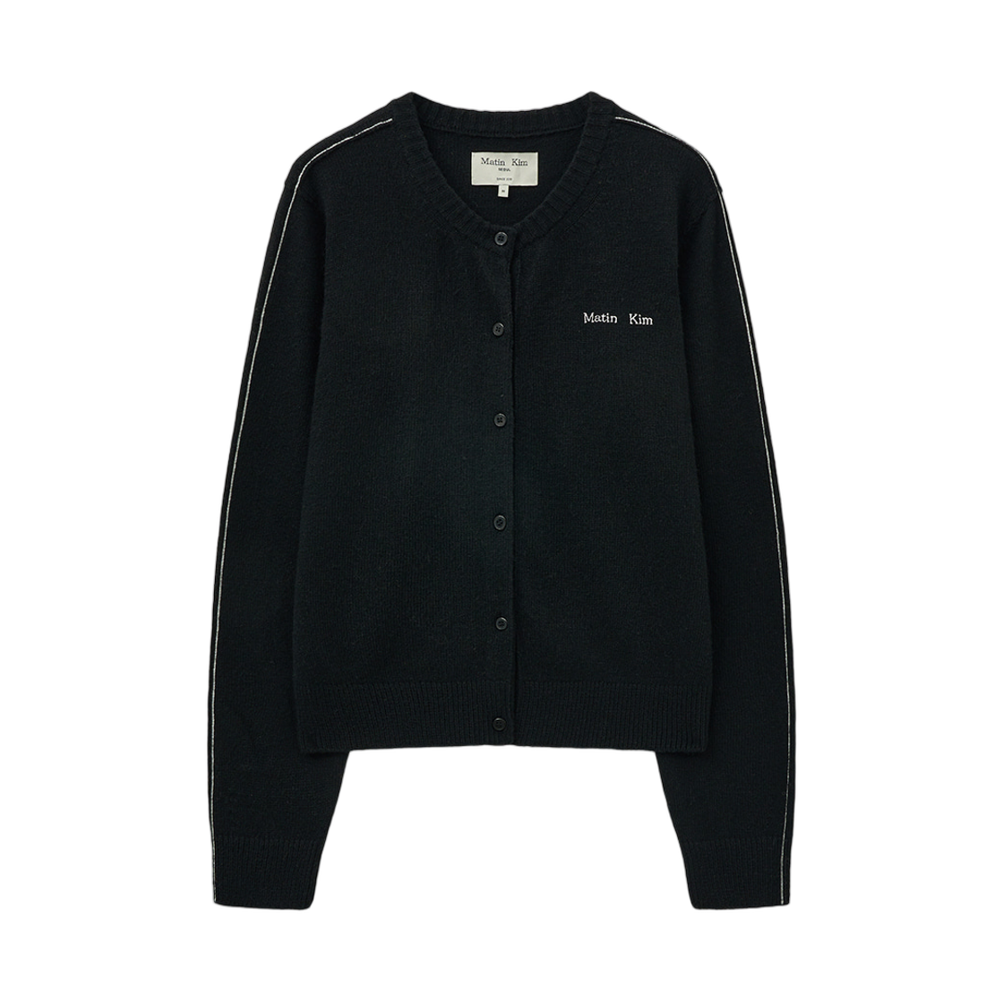 (W) 마뗑킴 캐시미어 블렌디드 라운드 니트 가디건 블랙((W) Matin Kim Cashmere Blended Round Knit Cardigan Black)