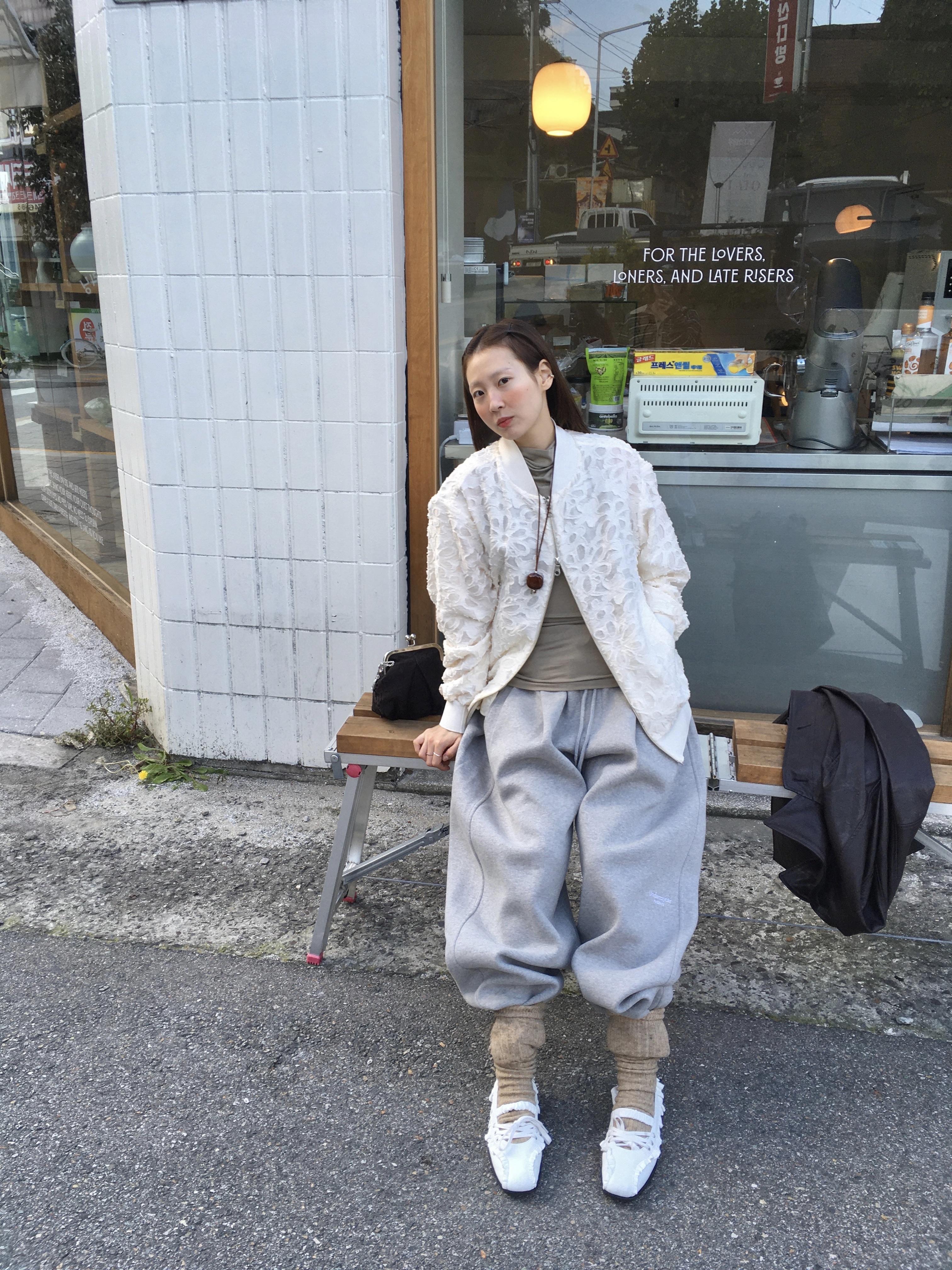 Undermycar Mu.03 Anti Fxxking Logo Play Oversized Sweat Jogger Melange Gray 착용 스타일 - 6