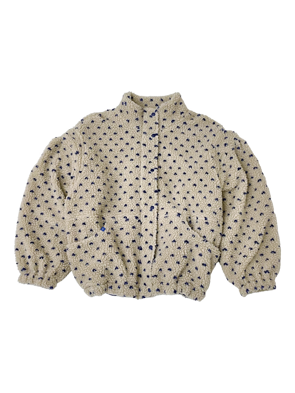 프리터 도트 플리스 자켓 아이보리