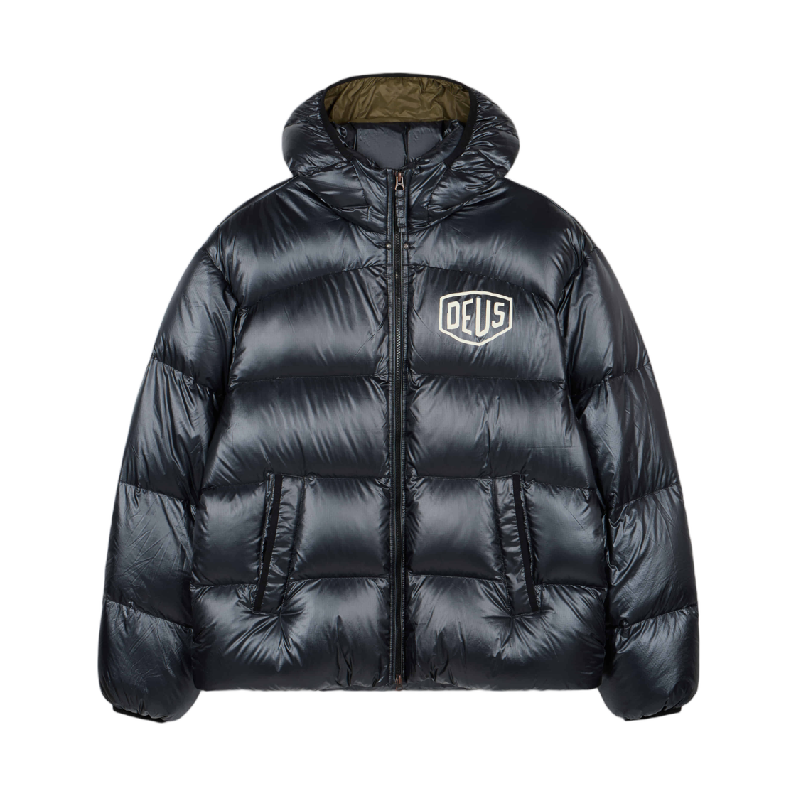 데우스 엑스 마키나 쉴드 후드 다운 자켓 블랙(Deus Ex Machina Shield Hoodie Down Jacket Black)