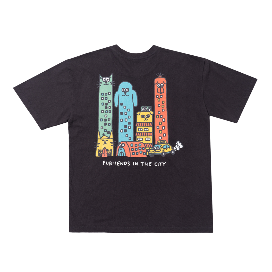 2510308 BIGWAVE COLLECTIVE Fur-Iends X Cruddy Tee Jet Black