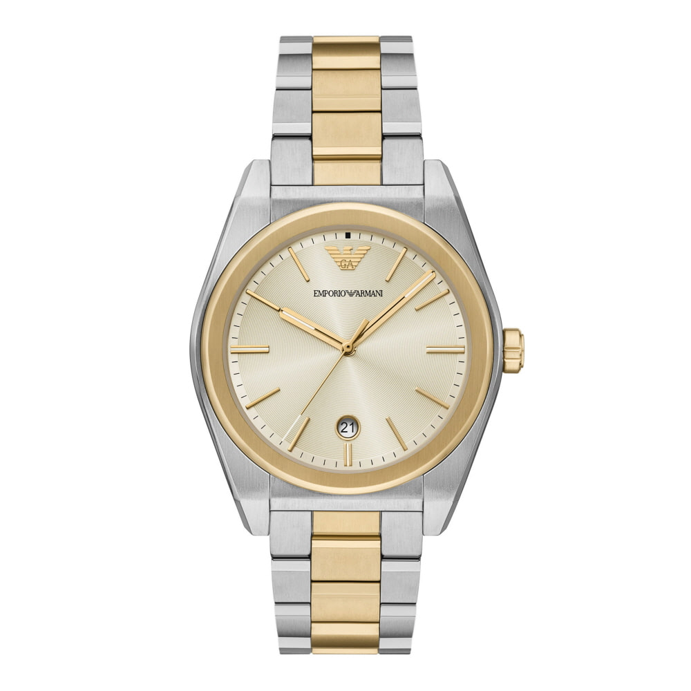 엠포리오 아르마니 루이지 41mm 슬림 메탈 시계 크림 투톤(Emporio Armani Luigi 41mm Slim Metal Watch Cream Two-Tone) - 2