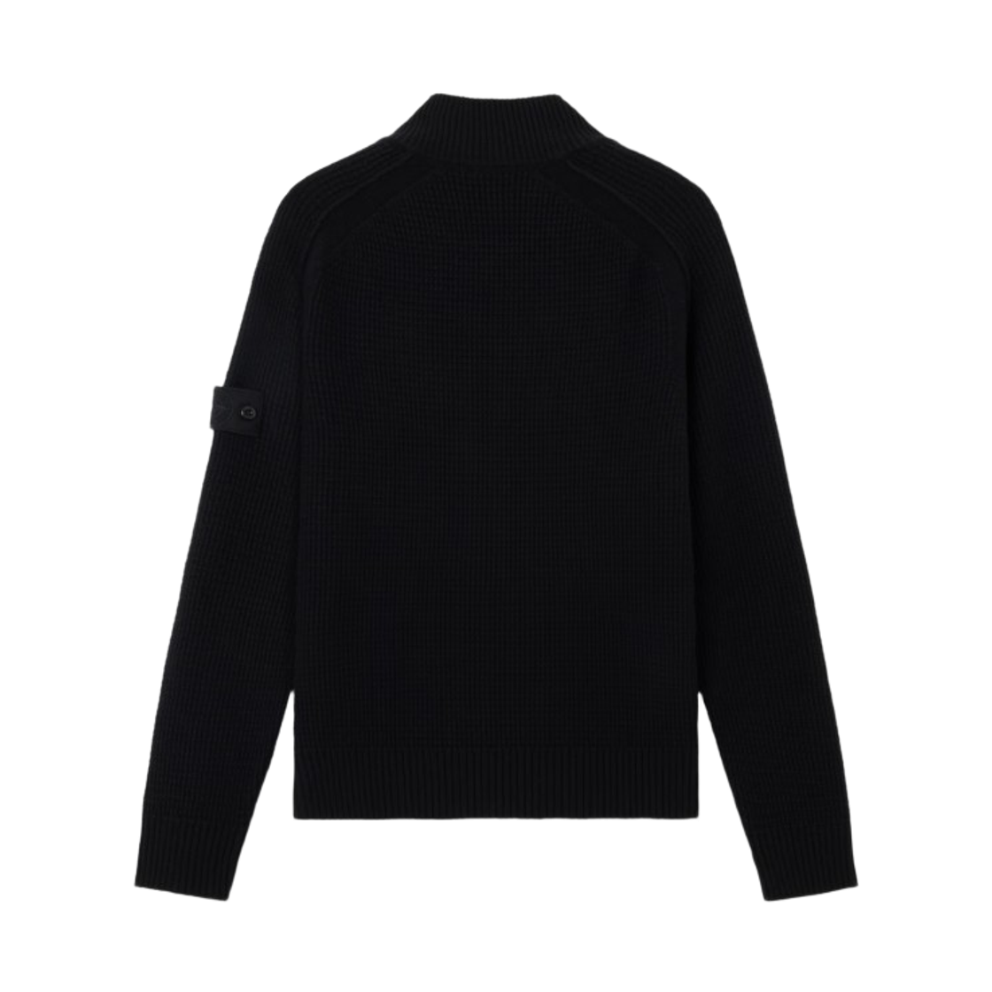 스톤 아일랜드 5100083 래글런 슬리브 앤 립드 트림 RWS 질롱 울 지퍼업 스웨터 블랙 - 25FW(Stone Island 5100083 RWS Geelong Wool Zipper-Up Sweater with Raglan Sleeves and Ribbed Trims Black - 25FW) - 2
