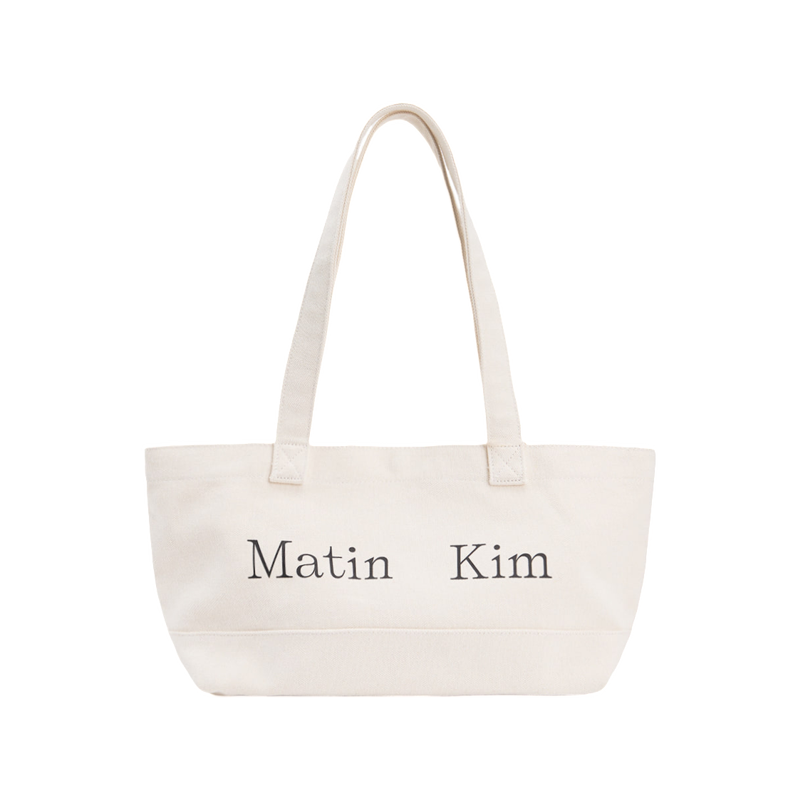 마뗑킴 마뗑 로고 캔버스 와이드 숄더백 아이보리(Matin Kim Matin Logo Canvas Wide Shoulder Bag Ivory) - 1