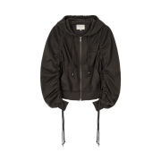 (W) Matin Kim Sleeve String Detail Hoody Zip Up Charcoal