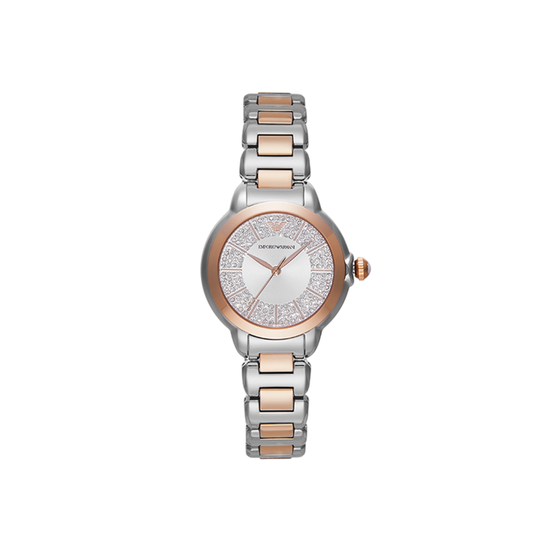(W) 엠포리오 아르마니 미아 32mm 메탈 시계 실버 투톤((W) Emporio Armani Mia 32mm Metal Watch Silver Two-Tone)