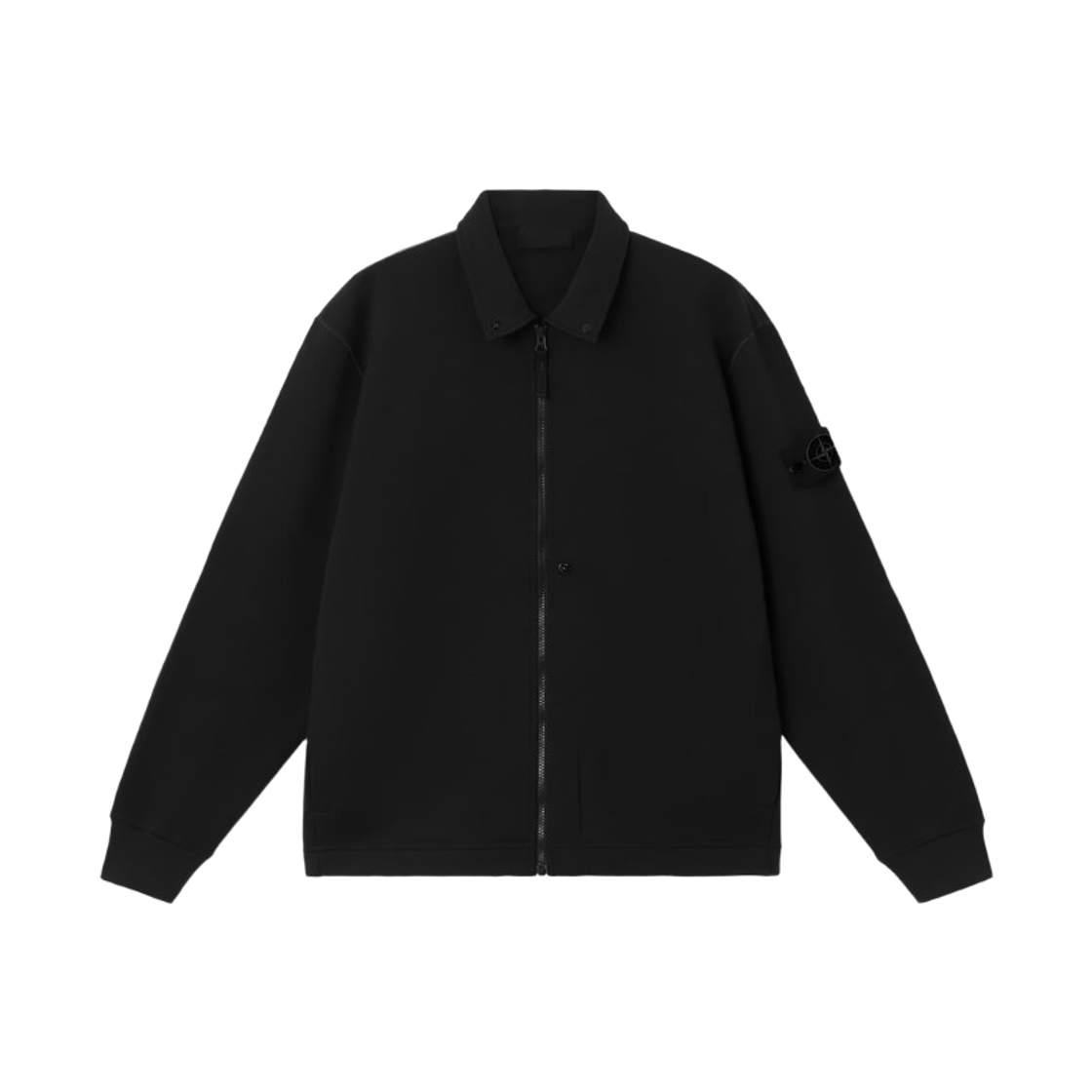 K2S1561000-50S0F15-V0029 Stone Island 6100050 Cotton Wool Fleece Comfort-Fit Track Jacket with Snap Pockets Black - 25FW