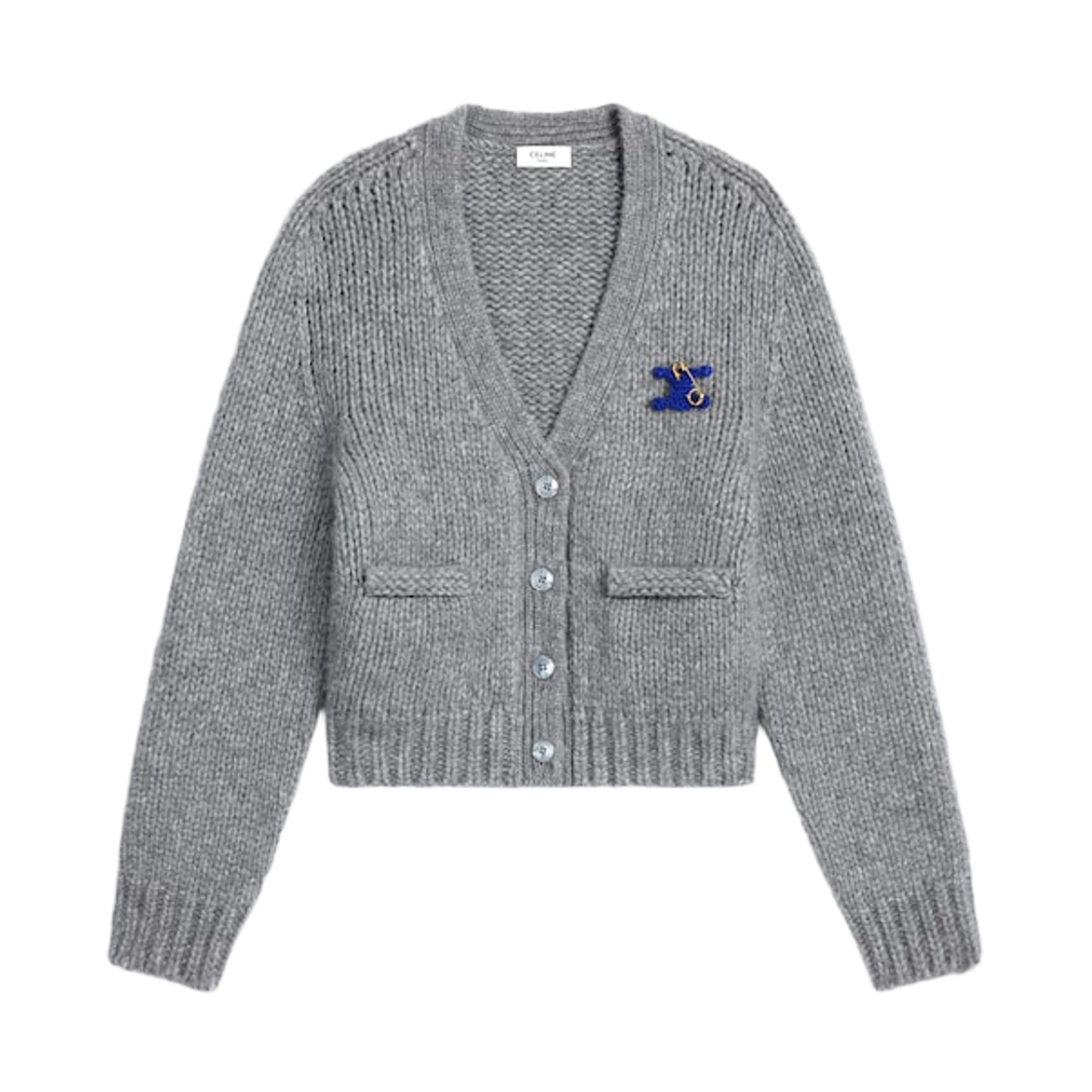 RY0KM0899-08GC (W) Celine Cardigan in Cashmere and Silk Light Grey