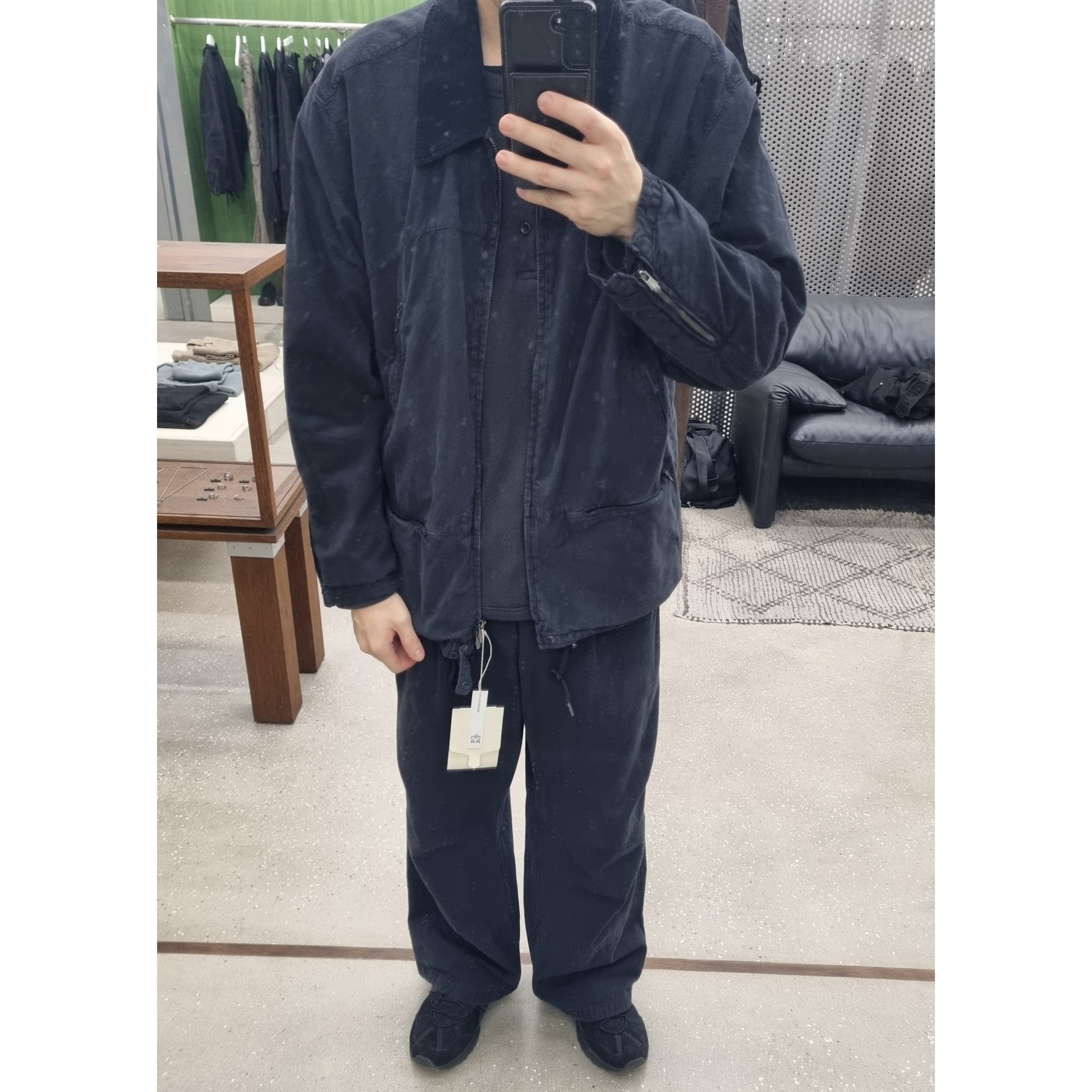 Asics Gel-Sonoma 15-50 Black, Polyteru 5 Zip Jacket Ink Black 착용 스타일 - 1