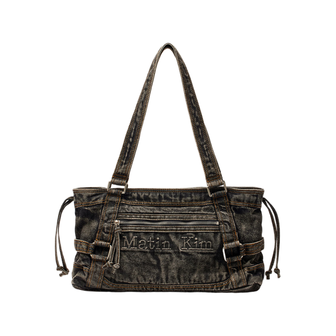 MK2534BG040MBB Matin Kim Matin Washed Denim Square Bag Black