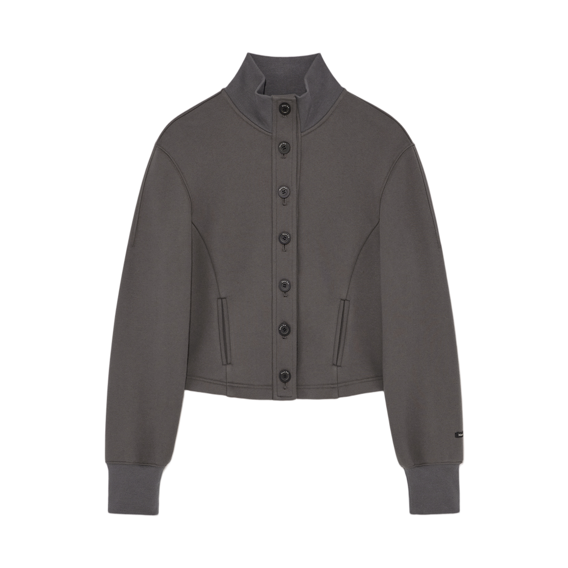 (W) 마뗑킴 하이 넥 벌룬 버튼 가디건 차콜((W) Matin Kim High Neck Balloon Button Cardigan Charcoal) - 1