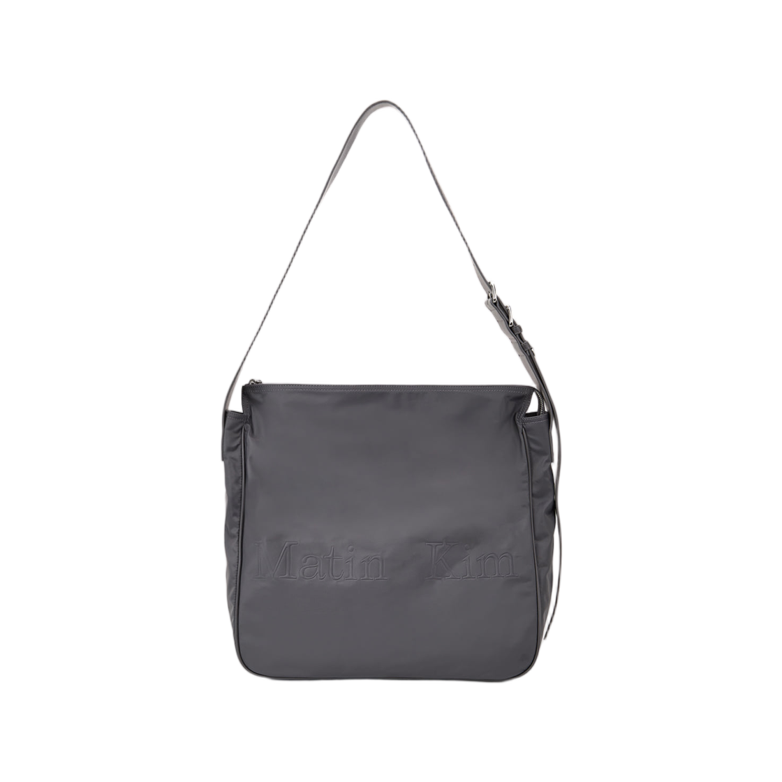 마뗑킴 엠보스 로고 패브릭 숄더백 차콜(Matin Kim Embossed Logo Fabric Shoulder Bag Charcoal) - 2