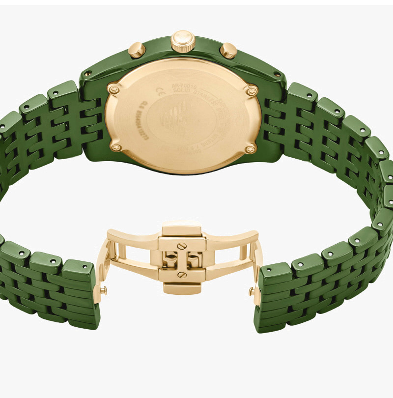 엠포리오 아르마니 안토니오 43mm 크로노그래프 세라믹 시계 그린 그린(Emporio Armani Antonio 43mm Chronograph Ceramic Watch Green) - 3