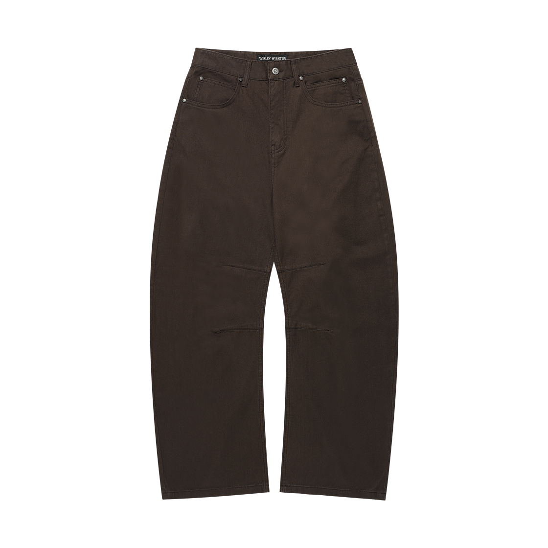 웨슬리휴스턴 커브드 다트 디테일 와이드 데님 팬츠 다크그레이(WESLEY HYUSTON Curved Dart Detail Wide Denim Pants Dark Grey)