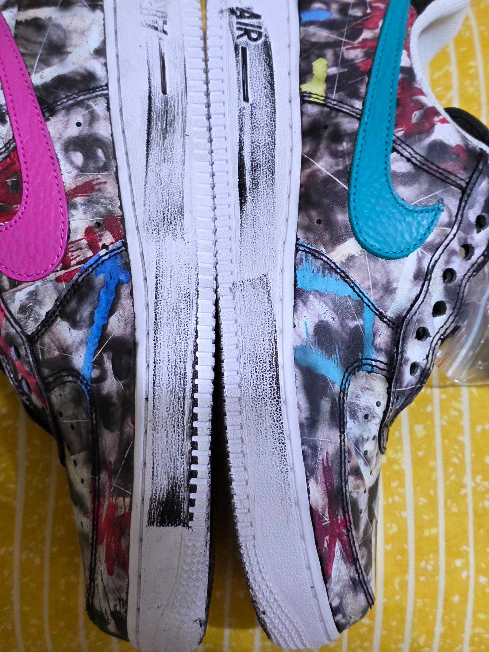 Nike x Peaceminusone Air Force 1 Low Para-Noise 3.0 Black and Multicolor 착용 스타일 - 2