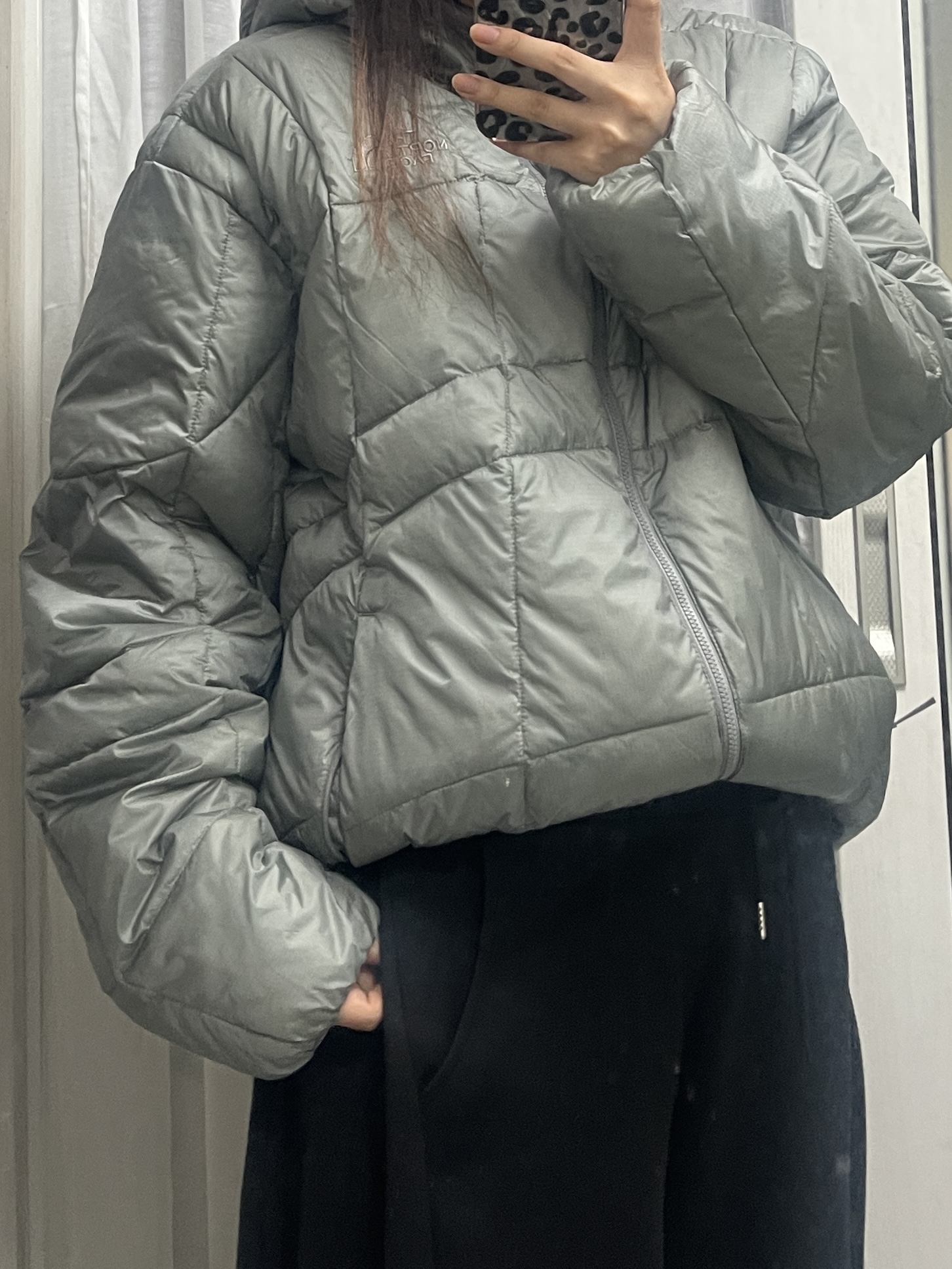 The North Face Wave LT On Jacket Gray 착용 스타일 - 2