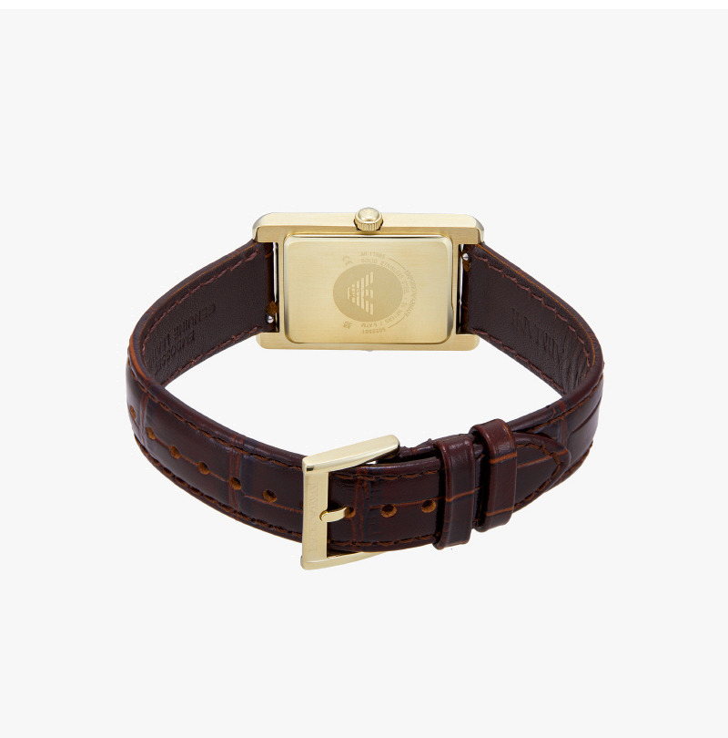 엠포리오 아르마니 지노 25mm 스퀘어 가죽 시계 화이트 브라운(Emporio Armani Gino 25mm Square Leather Watch White Brown) - 3