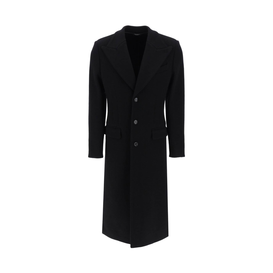 G040VTHU7QVN0000 Dolce & Gabbana Blend Flare Wool Coat Black
