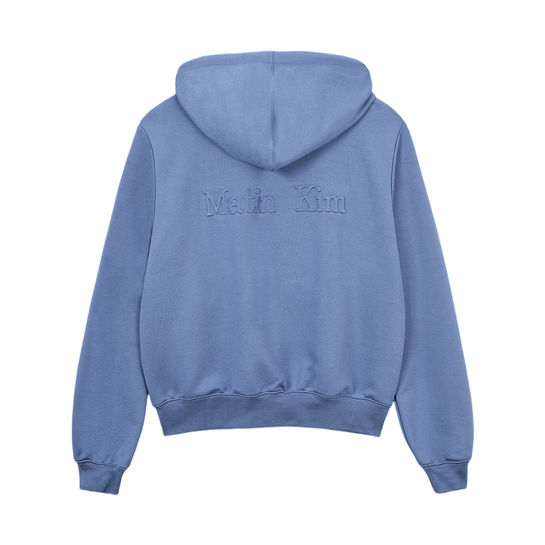 (W) 마뗑킴 백 로고 글리터 후디 집업 블루((W) Matin Kim Back Logo Glitter Hoody Zip Up Blue) - 2
