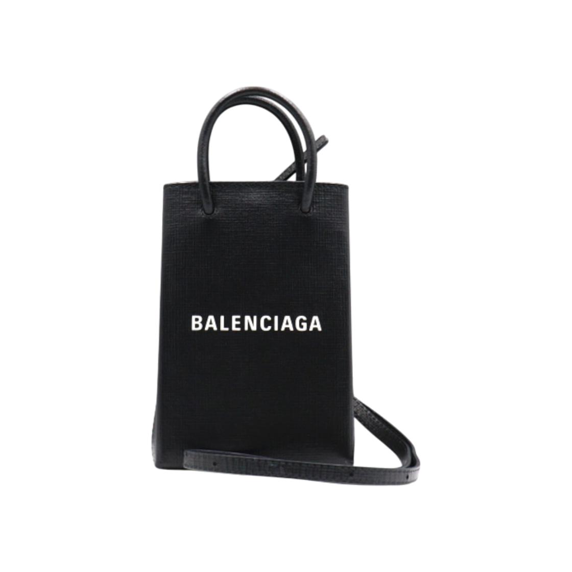 발렌시아가 593826 블랙 로고 미니 폰홀더 토트백 겸 숄더백 크로스백 aa47272(Balenciaga Black Logo Mini Phone Holder Tote & Shoulder Bag)