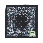 Kapital Fastcolor Selvedge Bandana Churchill Garden 15 x 15 Black