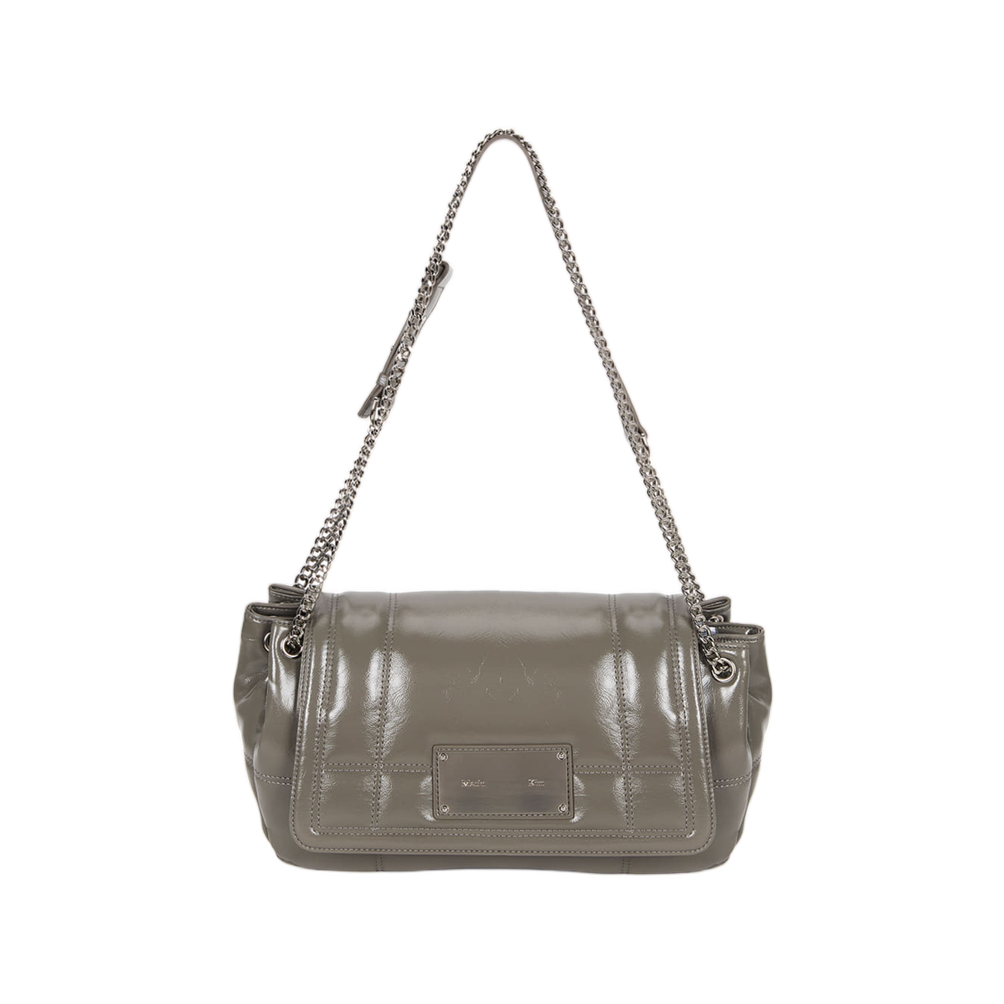 MK259OBG064MGY Matin Kim Glossy Quilting Medium Chain Bag Grey