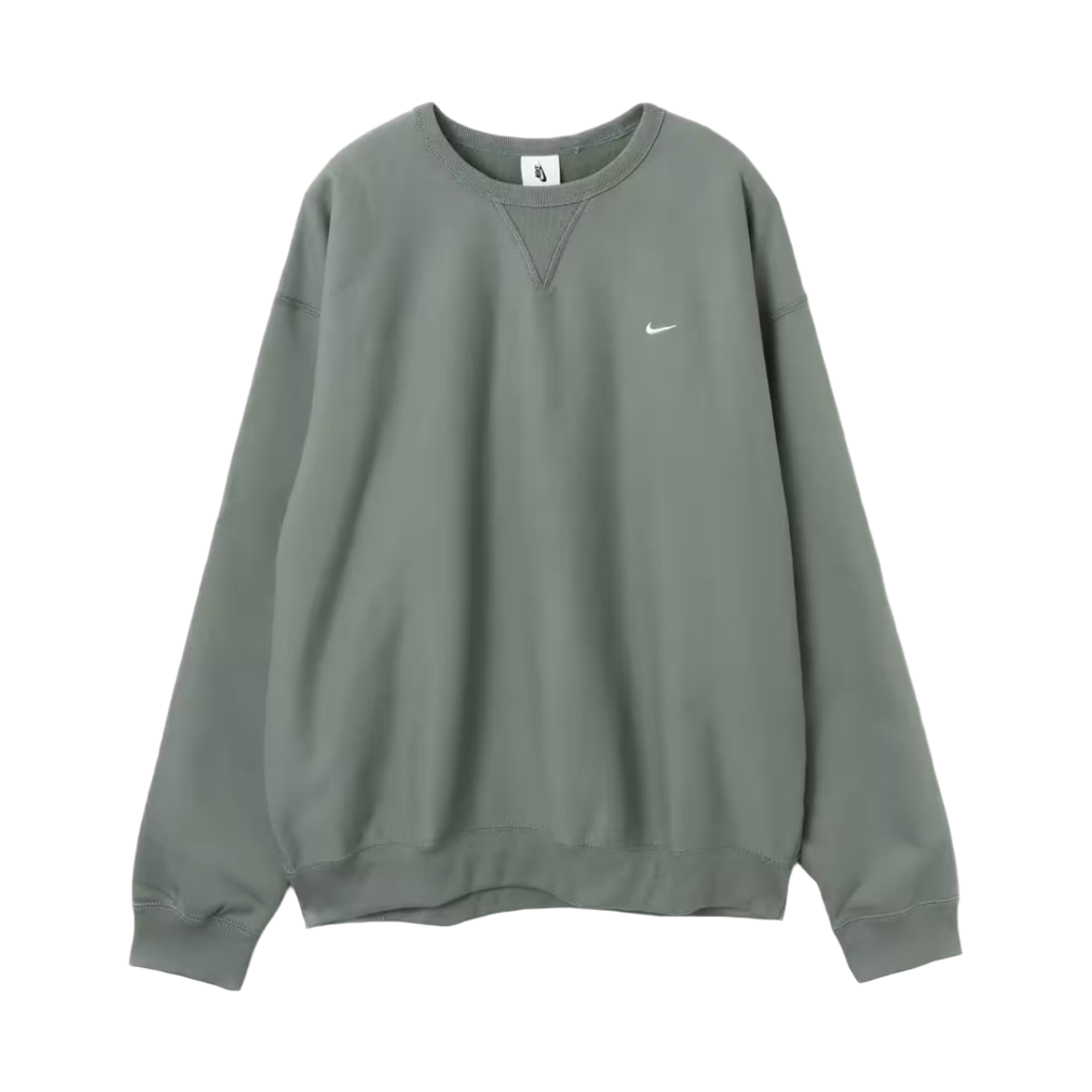 HV1087-364 Nike Solo Swoosh Fleece Crew Clay Green White - Asia