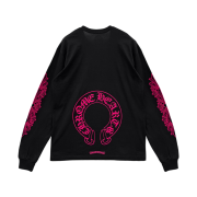 Chrome Hearts Horseshoe Logo Long Sleeve T-Shirt Black Pink