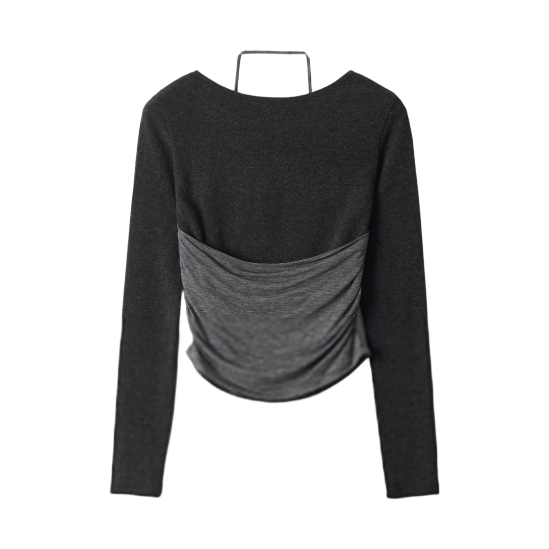 (W) 아비에무아 아비에 레이어드 홀터 저지 탑 차콜((W) Aviemuah Ave Layered Halter Jersey Top Charcoal) - 2