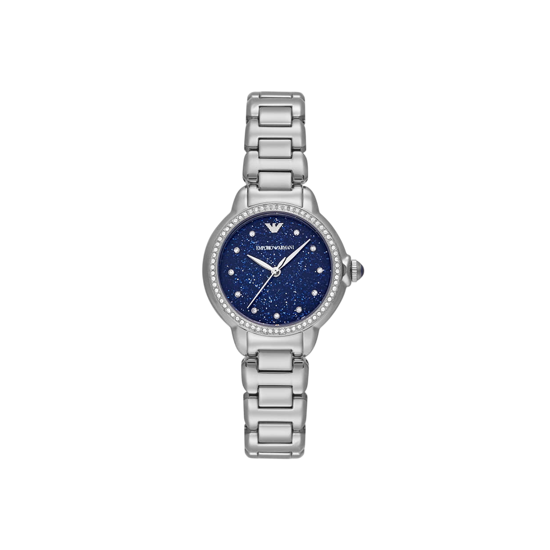 (W) 엠포리오 아르마니 미아 32mm 메탈 시계 블루 실버((W) Emporio Armani Mia 32mm Metal Watch Blue Silver)
